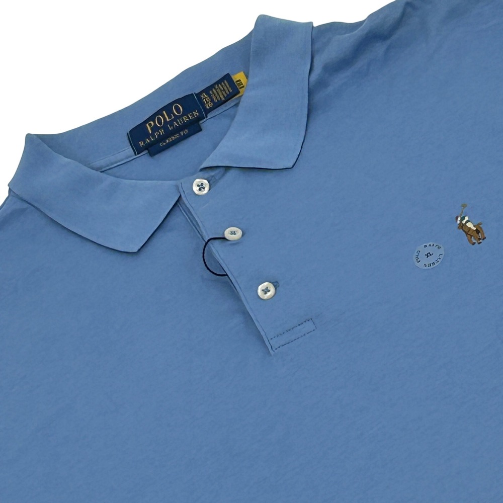 Polo Ralph Lauren Polo Shirt Mens XL Sky Blue Classic Fit Cotton Flesh Pony NEW